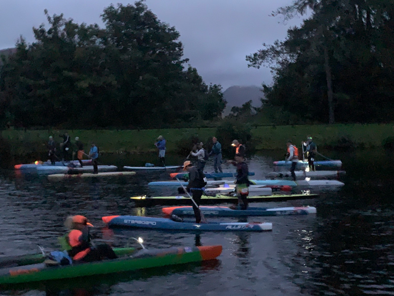 The start line for the Great Glen one-day race, in near-darkness